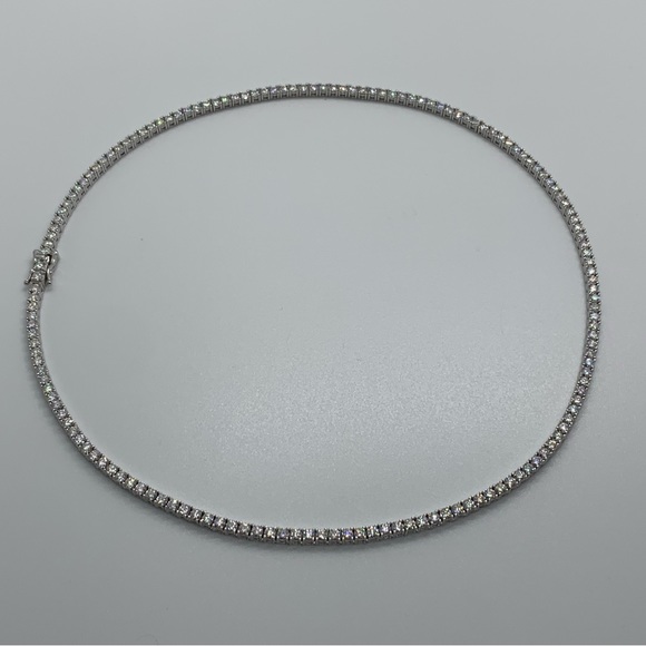 3mm Moissanite SOLID 925 Sterling Silver Tennis Chain 18” 20” (PASSES TESTER) - Picture 4 of 5